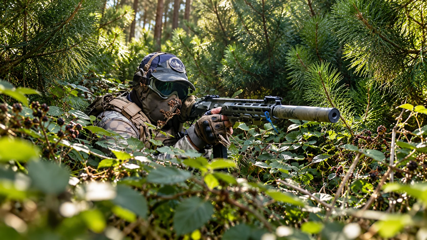 Player concealed in thick vegetation
